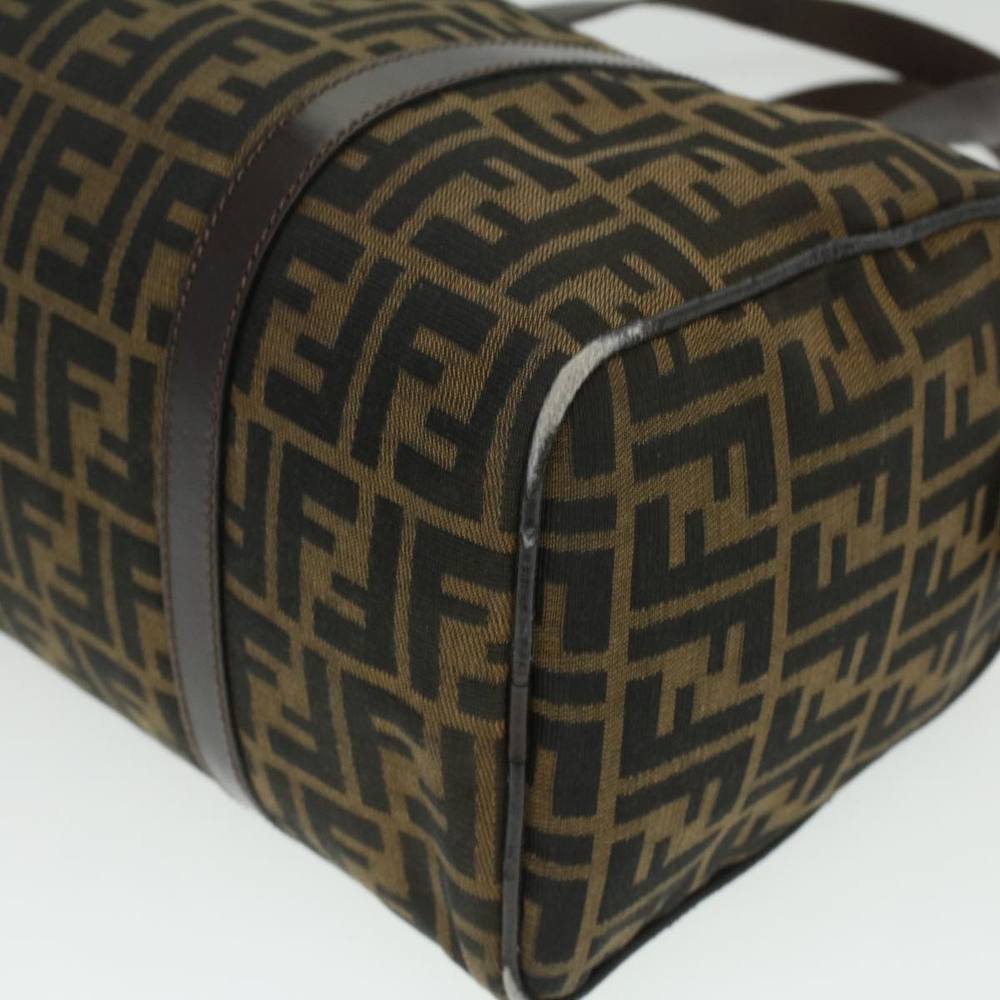 FENDI Zucca Canvas Hand Bag Brown Black Auth 36763 - Picture 10 of 16